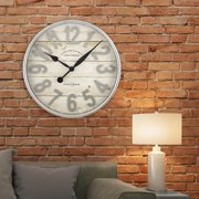 Load image into Gallery viewer, Better Homes &amp; Gardens Farmhouse Plank with Galvanized Finish Wall Clock