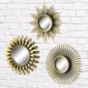 Load image into Gallery viewer, Better Homes &amp; Gardens 3-Piece Round Sunburst Mirror Set in Gold Finish