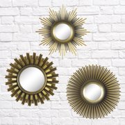 Load image into Gallery viewer, Better Homes &amp; Gardens 3-Piece Round Sunburst Mirror Set in Gold Finish